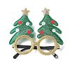 Christmas Plastic & Non-woven Fabric Glitter Glasses Frames AJEW-E053-01D-1