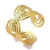 PVD Vacuum Plating 201 Stainless Steel Oval Knot Open Cuff Rings for Women RJEW-C092-08G-1