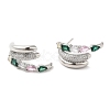 Emerald Rhinestone Claw Stud Earrings EJEW-D059-04P-02-1