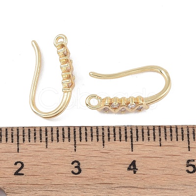 Brass Micro Pave Cubic Zirconia Earring Hooks KK-U008-11G-1