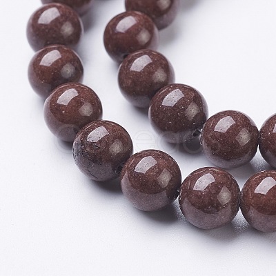 Natural Mashan Jade Round Beads Strands G-D263-8mm-XS14-1