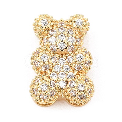 Brass Micro Pave Cubic Zirconia Slide Charms ZIRC-I068-01G-1