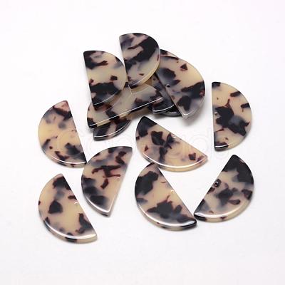 Cellulose Acetate(Resin) Semi Circle Pendants KY-S111B-A304-1