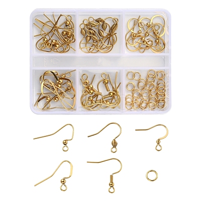 50Pcs 5 Style 304 Stainless Steel Earring Hooks STAS-YW0001-23-1