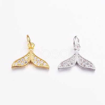 Brass Micro Pave Cubic Zirconia Charms ZIRC-G128-08-1