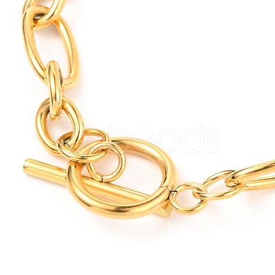 Unisex PVD Vacuum Plating 304 Stainless Steel Figaro Chain Bracelets X-BJEW-H541-06A-G-1