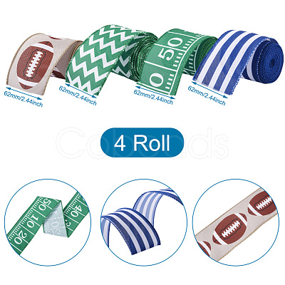 PandaHall Jewelry 4 Rolls 4 Style Polyester Ribbons OCOR-PJ0001-004-1