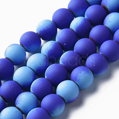 Spray Painted Non-magnetic Synthetic Hematite Beads Strands G-N337-01G-1