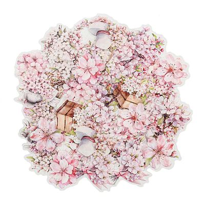 50Pcs 25 Styles Flower PET Waterproof Stickers Sets STIC-C008-04F-1