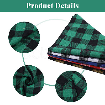 Globleland 6Pcs 6 Colors Tartan Pattern Polyester Dog Bandanas AJEW-GL0001-98-1