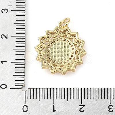 Brass Micro Pave Clear Cubic Zirconia Pendants KK-Q813-01G-1