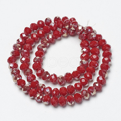 Electroplate Opaque Solid Color Glass Beads Strands EGLA-A034-P2mm-K02-1