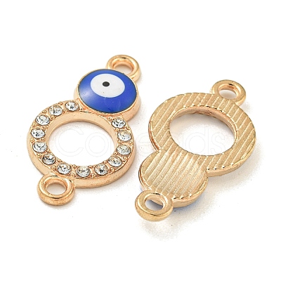 Alloy Blue Enamel Evil Eye Connector Charms ENAM-S003-03D-1