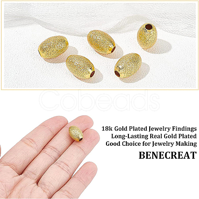 BENECREAT 24Pcs Eco-Friendly Brass Textured Beads KK-BC0007-87-RS-1