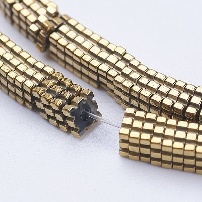 Electroplate Non-magnetic Synthetic Hematite Beads Strands G-J381-4X1mm-A03-1