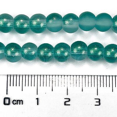 Frosted Transparent Glass Bead Strands GLAA-P065-6mm-08-1