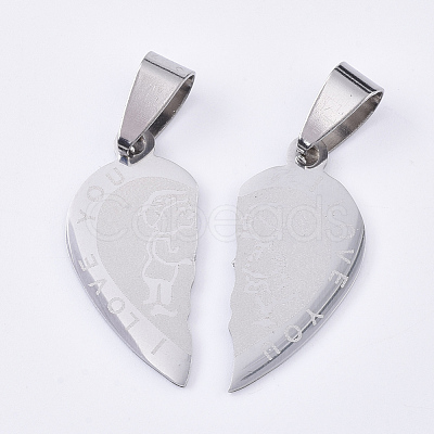 Non-Tarnish 201 Stainless Steel Split Pendants STAS-T048-05-1