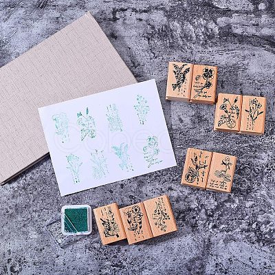 Wooden Stamps AJEW-NB0001-25-1