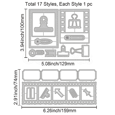 Carbon Steel Cutting Dies Stencils DIY-WH0309-1067-1