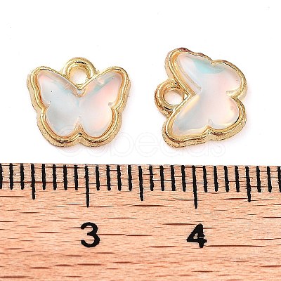 Rack Plating Alloy Glass Charms FIND-Q099-07G-02-1