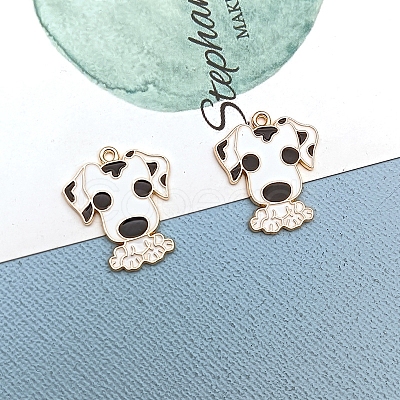 Alloy Enamel Puppy Pendants PW-WG22495-06-1