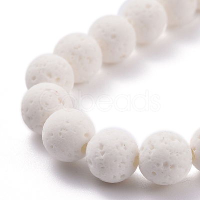 Dyed Natural Lava Rock(Dyed) Round Beads Essential Oil Anxiety Aromatherapy Stretch Bracelet BJEW-JB07059-1