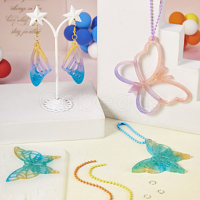 DIY Butterfly Pendant Keychain Making Kits DIY-TA0004-50-1