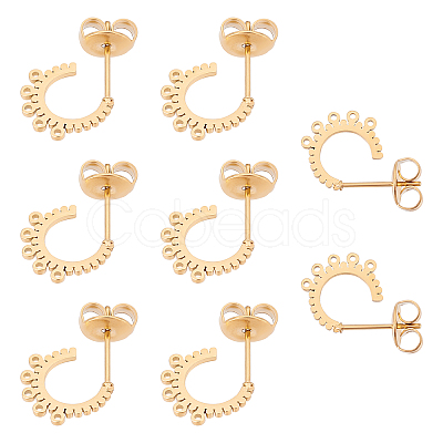 Unicraftale 4 Pairs 304 Stainless Steel Stud Earring Findings STAS-UN0034-57-1