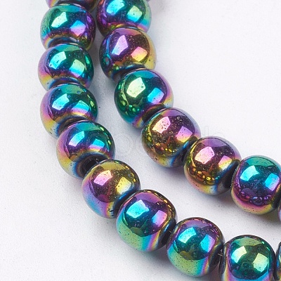 1Strand Grade A Non-Magnetic Synthetic Hematite Beads Strands X-G-S096-6mm-5-1