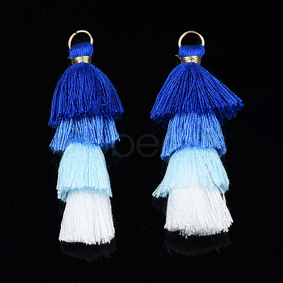 Polycotton(Polyester Cotton) Layered Tassel Big Pendant Decorations FIND-T052-16-08-1