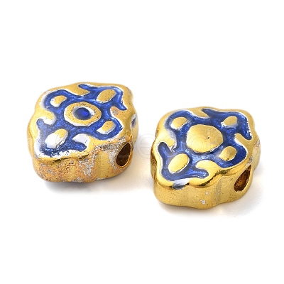 Rack Plating Brass Enamel Beads KK-P276-37G-1