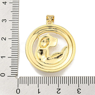 Brass Micro Pave Cubic Zirconia Pendants KK-K354-08F-G-1