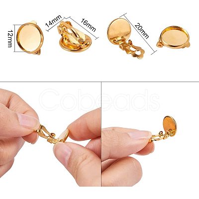 Brass Clip-on Earring Settings KK-PH0035-28-1