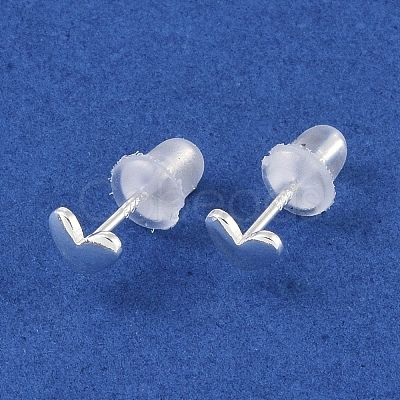 999 Sterling Silver Stud Earrings for Women EJEW-S215-30S-07-1