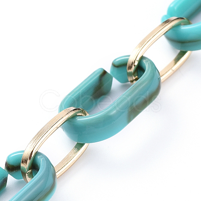 Handmade Acrylic & Aluminium Cable Chains AJEW-JB00560-02-1