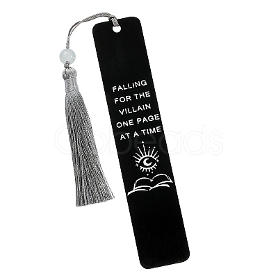 Word Falling for the Villain One Page at a Time Stainless Steel Rectangle Bookmark PW-WG916F6-01-1