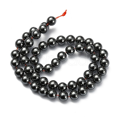 Non-Magnetic Synthetic Hematite Beads Strands X-G-H1624-8mm-2-1