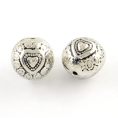 Round Tibetan Style Alloy Beads TIBEB-Q060-097-FF-1