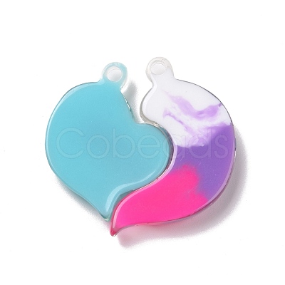 Gradient Color Translucent Resin Pendants RESI-G048-01D-1