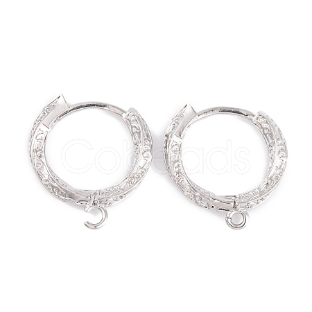 Rack Plating Brass Hoop Earring Findings KK-S374-03P-1