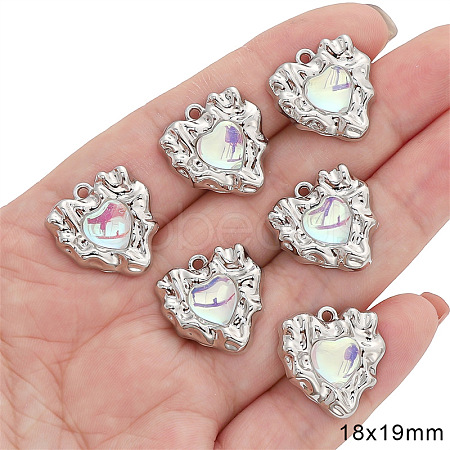 Platinum Alloy Resin Rhinestone Pendants PW-WGBD34C-08-1