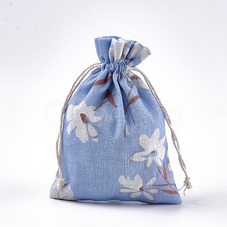 Polycotton(Polyester Cotton) Packing Pouches Drawstring Bags ABAG-T007-02O-1