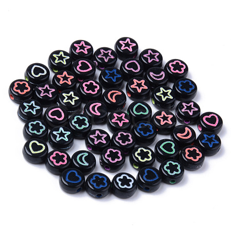 Opaque Black Acrylic Beads MACR-S273-45A-1