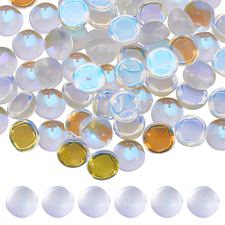 SUNNYCLUE 100Pcs Transparent Glass Cabochons GLAA-SC0001-96-1