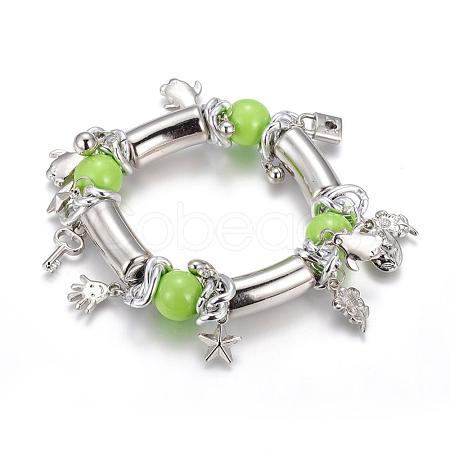 CCB Plastic Beads Charm Bracelets J-JB00094-06-1