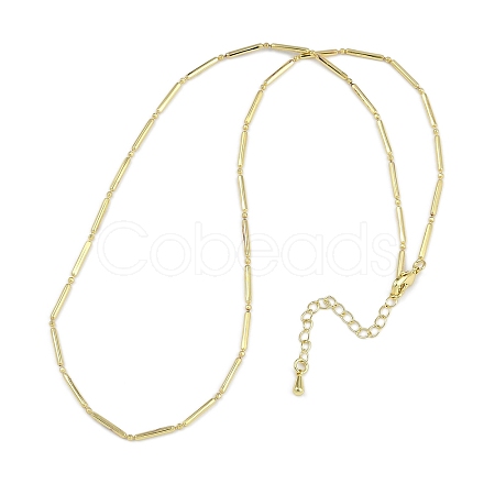 Rack Plating Brass Bar Link Chain Necklaces for Women NJEW-K382-01G-1