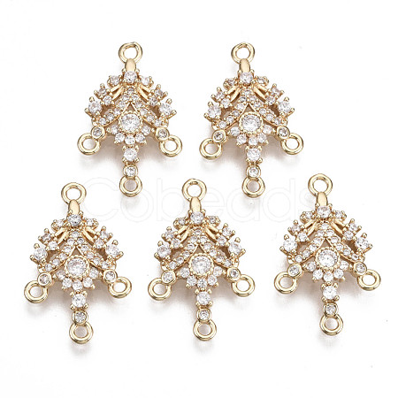 Brass Micro Pave Cubic Zirconia Chandelier Component Links KK-R111-043-1