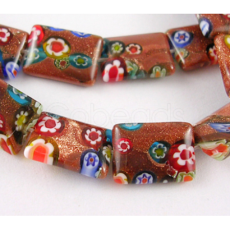 Handmade Millefiori Glass Beads Strands X-MGS013-1