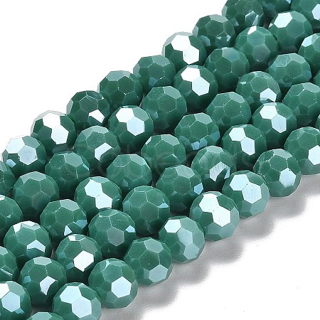 Electroplate Opaque Glass Beads Strands EGLA-A035-P8mm-A21-1