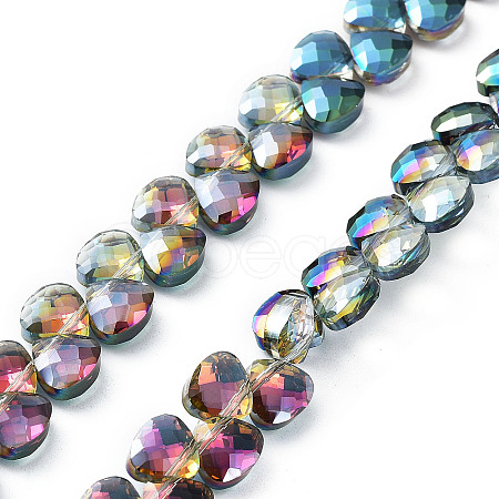 Electroplate Triangle Glass Beads Strands EGLA-A036-11A-HP01-1